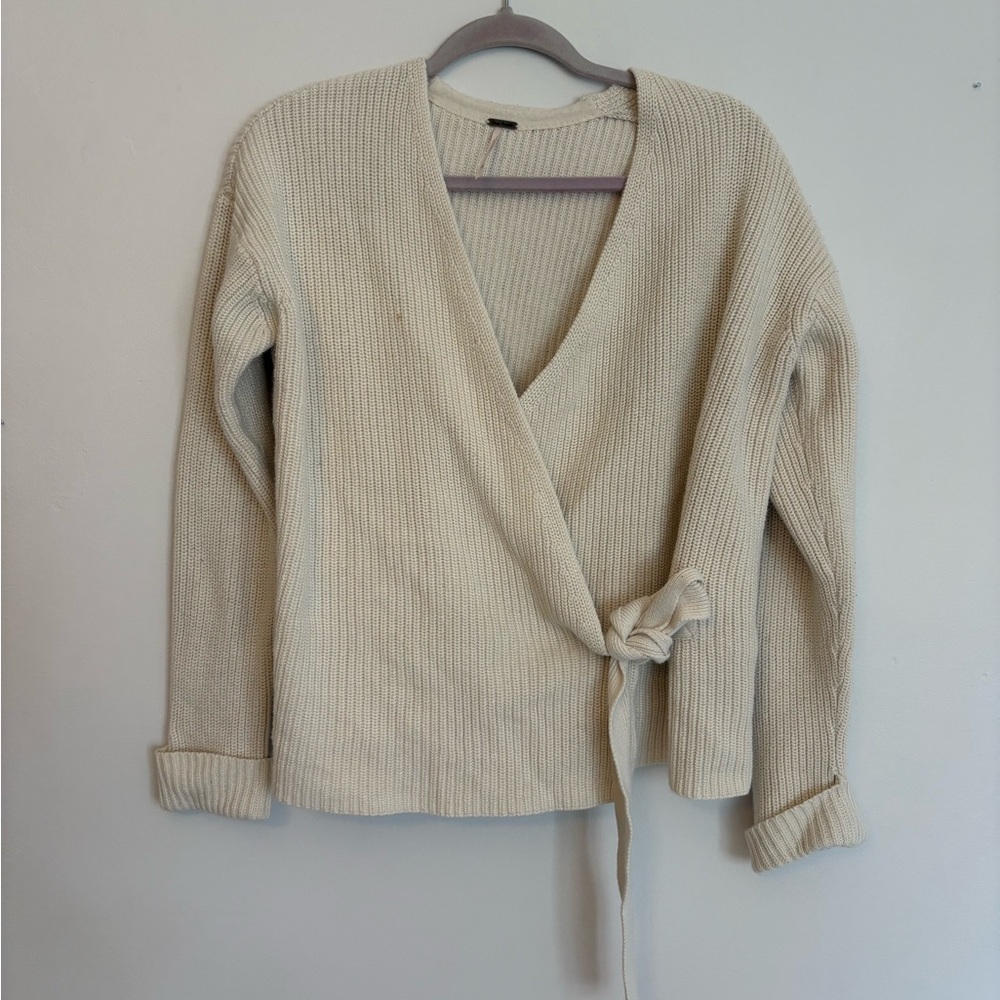 Cream Wrap Sweater